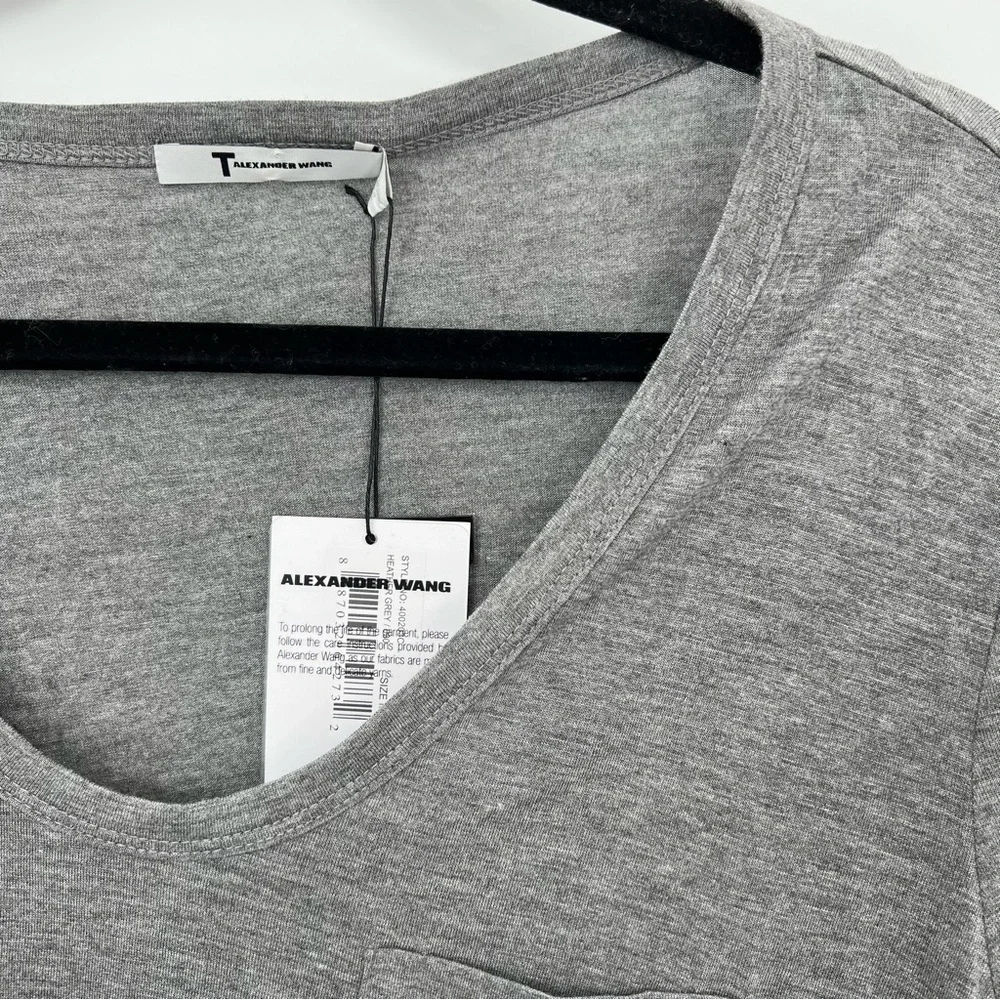 NWT T Alexander Wang Heather Grey Jersey Classic T-Shirt Top Tee M Short Sleeve - Picture 9 of 14